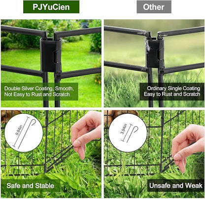 PJYuCien Dog Playpen - Metal Foldable Dog Exercise Pen, Pet Fence Puppy Crate Kennel Indoor Outdoor with 8 Panels 30”H & Bottom Pad for Small Medium Pets
