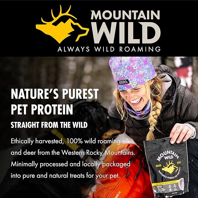 Venison Jerky Training Treats for Dogs – Elk & Deer Meat Protein Dog Treat High-Value Reward – All-Natural, No Fillers, Grain-Free, No Artificial Preservatives – 8 oz (1 Pack)