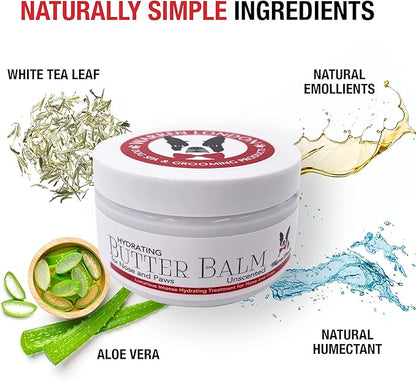 Warren London Hydrating Butter Balm for Dogs – Unscented – Deep Moisture Paw & Nose Cream for Dry, Cracked Pads & Snouts – Lick-Safe, Non-Greasy – Ideal for Frenchies & All Breeds – Made in USA – 4oz