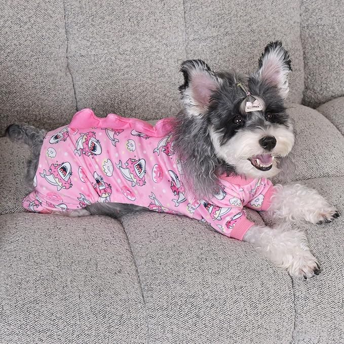 CuteBone Dinosaur Costume Dog Pajamas, Stretchy Spandex Crystal Velvet Sleepwear Coat for Small Dogs, Soft & Warm Pet Outfit Clothes for Cold Weather, Cozy Pullover Design COSP09L