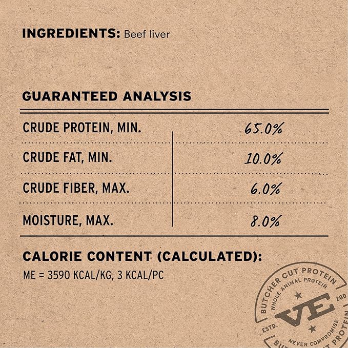 Vital Essentials Single Ingredient Beef Liver Dog Treats, 15 oz | Freeze-Dried Raw | Premium Quality High Protein Training Treats | Grain Free, Gluten Free, Filler Free