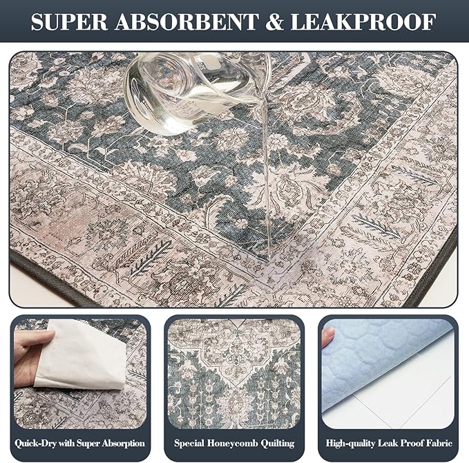 Non-Slip Dog Washable Pee Pads Extra Large 72" x 72", Boho Reusable Pet Training Pad for Playpen, Waterproof Doggie Rug Washable for Puppy Crates, Whelping Pad, Dog Rug Indoor