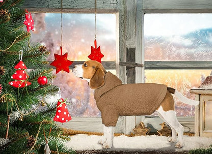 Fuzzy Dog Sweaters for Small Dogs Dog Hoodie Pet Clothes Warm Soft Cozy Coats Hooded Sweatshirt Fleece Small Pet Hoodies Sweater(Coffee-XS)