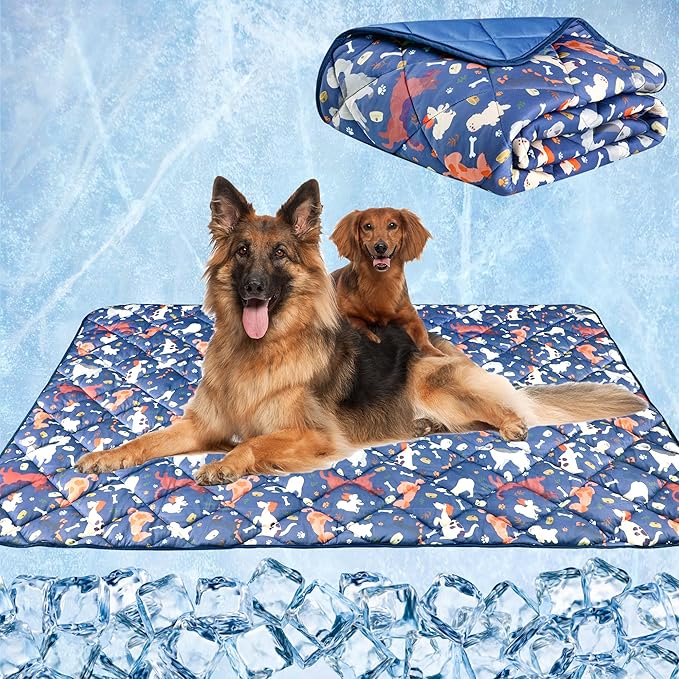wegreeco Pet Dog Cooling Mat for Cats, Lightweight Bed Outdoor Cooling Blanket for Dogs and Cats, Small Medium Large Puppy Cool Pad for Dogs, Cute XLarge