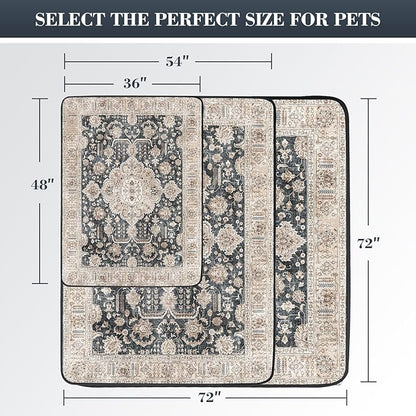 Non-Slip Dog Washable Pee Pads Extra Large 72" x 72", Boho Reusable Pet Training Pad for Playpen, Waterproof Doggie Rug Washable for Puppy Crates, Whelping Pad, Dog Rug Indoor