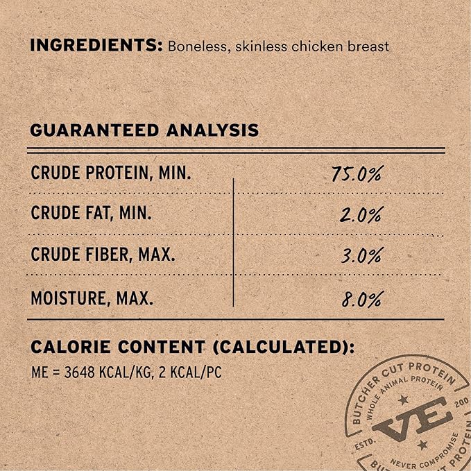 Vital Essentials Single Ingredient Chicken Breast Dog Treats, 2.1 oz | Freeze-Dried Raw | Premium Quality High Protein Training Treats | Grain Free, Gluten Free, Filler Free