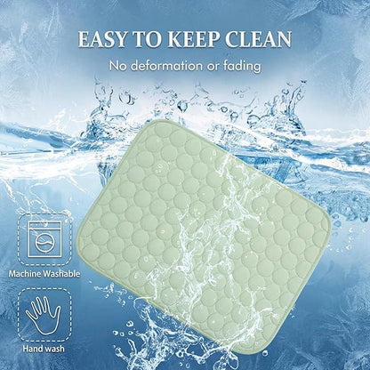 MICROCOSMOS Summer Cooling Mat & Sleeping Pad- Water Absorption Top, Materials Safe, Easy Carry, EZ Clean. Keep Cooling for Pets, Kids and Adults.(Green, 28" x22")