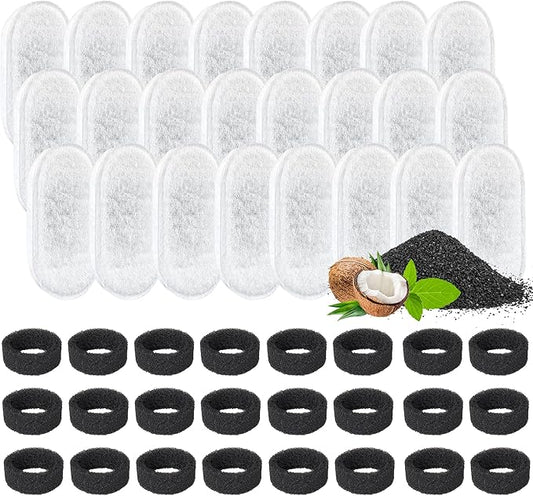 Cat Water Fountain Filter, 24 Pack Cat Fountain Filters, Cat Fountain Replacement Filter for 67oz/2L&108oz/3.2L Stainless Steel Pet Water Fountain (24 Filters & 24 Sponges)