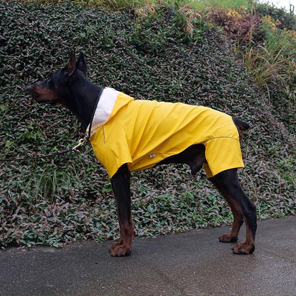 Four-Legged Full Coverage Waterproof Dog Raincoat with Reflective Features Pet Raincoats for Large Medium Small Dogs Yellow XS
