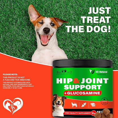 Dog Hip and Joint Supplement & Arthritis Pain Relief Treats - Glucosamine Chondroitin MSM Soft Chews for Senior Dogs - Natural Medicine & Support Mobility - Turmeric Vitamins for Dysplasia - USA