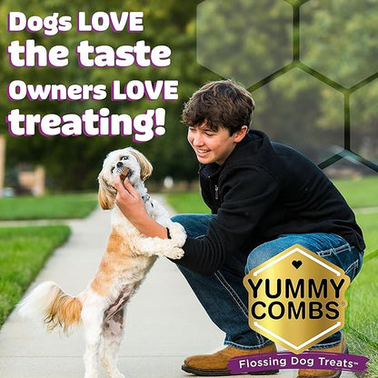 Yummy Combs Dog Dental Treats – Fish & Egg Protein – Vet VOHC Approved, Removes Tartar – A Daily Teeth Cleaning Treat for Extra Small Dogs (30 Count)