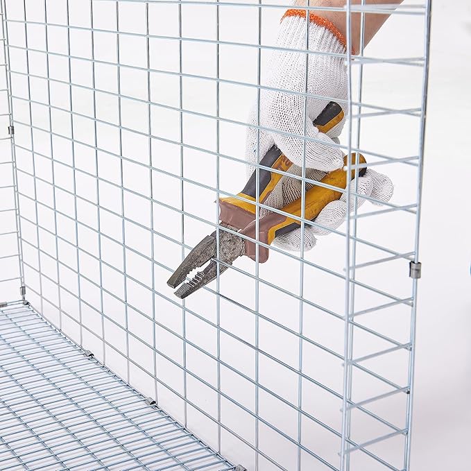 CounttyLivin Metal Small Animal Feeder with Lid, Heavy Duty, Large Capacity Food Dispenser, Great for Rabbits, Guinea Pigs, Chinchillas and Other Small Animals (7.4 inch, Green)