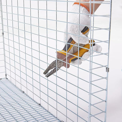 CounttyLivin Metal Small Animal Feeder with Lid, Heavy Duty, Large Capacity Food Dispenser, Great for Rabbits, Guinea Pigs, Chinchillas and Other Small Animals (7.4 inch, Green)