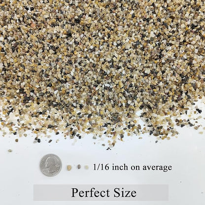 2 lbs Aquarium Sand. 1/16 Inch Fish Tank Coarse Sand Pea Gravel for Substrate, Terrariums, Vase, Plant, Soil Cover and Outdoor Landscaping