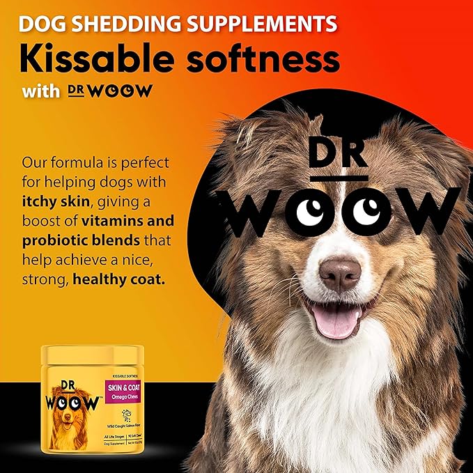 Omega Wild Alaskan Salmon Fish Oil 90 ct Soft Chews for Dog - Anti Itch & Coat + Allergy Support, with Kelp, Biotin, Vitamins, Zinc - Helps Itchy Skin, Dog allergies, May Reduce Shedding