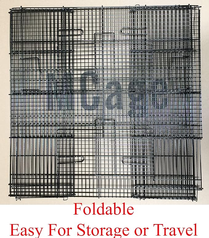 3-Level Foldable Ferret Chinchilla Sugar Glider Rats Animal Chewproof Metal Carrier Travel Cage Tight 3/8 Inch Wire Spacing Prevent Escape with Cross Shelves and Ladders Easy Clean Pull Out Tray