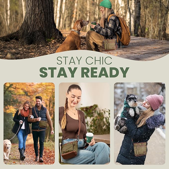 BEAU&FUR Large Dog Treat Pouch with Clicker for Training – 4 Cup Capacity, Built-In Poop Bag Dispenser, Expandable Pocket, Metal Buckle, Large Back Pocket, Ideal Design for Walks and Training – Green