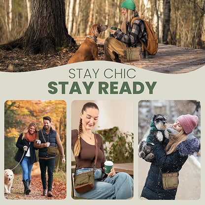 BEAU&FUR Large Dog Treat Pouch with Clicker for Training – 4 Cup Capacity, Built-In Poop Bag Dispenser, Expandable Pocket, Metal Buckle, Large Back Pocket, Ideal Design for Walks and Training – Green