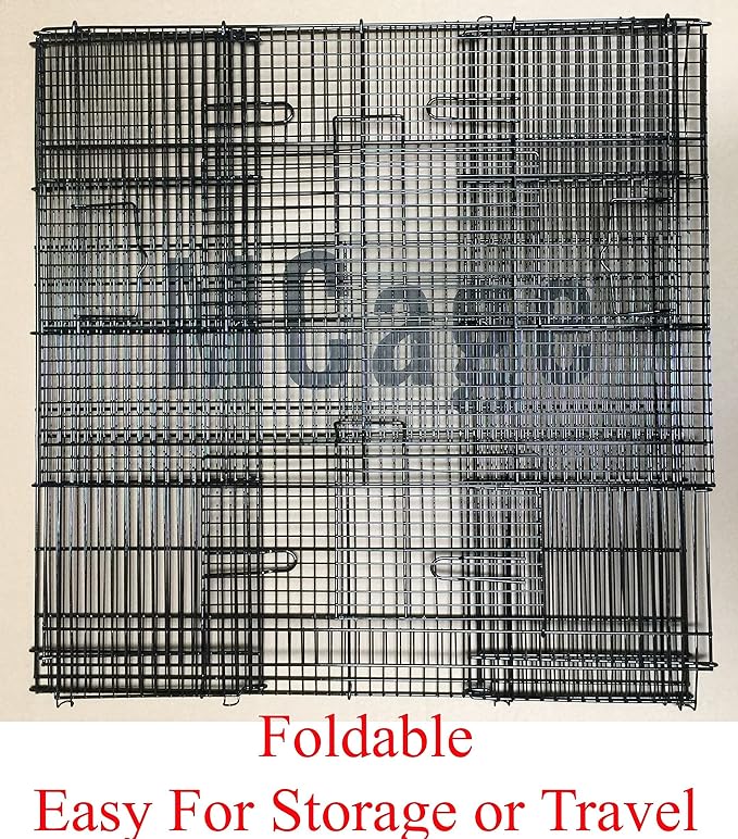 3-Levels Easy Portable Collapsible Ferret Chinchilla Sugar Glider Rats Mouse Animal Critter Chew-Proof Metal Carrier Travel Cage with Narrow 3/8-Inch Bar Spacing Easy to Setup No Tools Needed