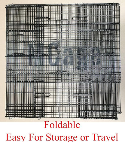 3-Levels Easy Portable Collapsible Ferret Chinchilla Sugar Glider Rats Mouse Animal Critter Chew-Proof Metal Carrier Travel Cage with Narrow 3/8-Inch Bar Spacing Easy to Setup No Tools Needed