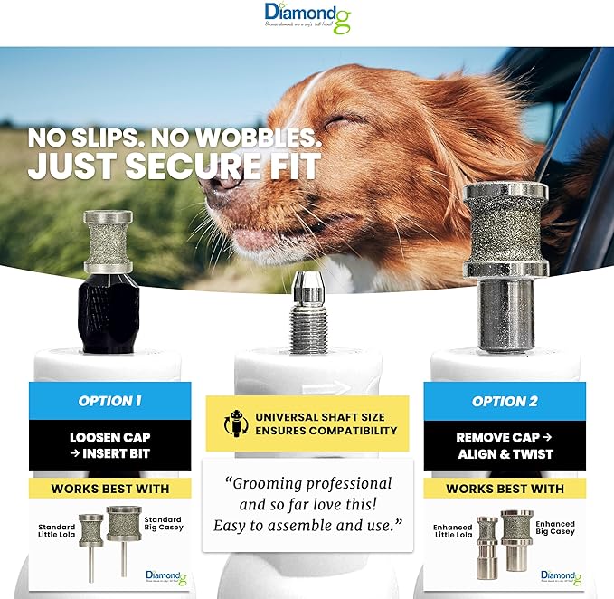 Diamondg Cordless Micro Dog Nail Grinder with Quiet Sound & LED Tip for Large & Small Dogs, 4hrs. Runtime - Electric Dog Nail Trimmer, Heavy Duty Rotary Tool Alternative to Toenail Clippers & Filers