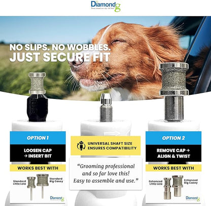 Diamondg Cordless Micro Dog Nail Grinder with Quiet Sound & LED Tip for Large & Small Dogs, 4hrs. Runtime - Electric Dog Nail Trimmer, Heavy Duty Rotary Tool Alternative to Toenail Clippers & Filers