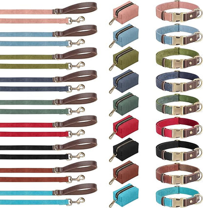Didog Soft PU Leather Dog Collars for Small Dogs,Classic Adjustable Dog Collars with Quick Release Metal Buckle,Easy Clean and Comfortable with Nylon Lining,Red,S Neck 10-15"