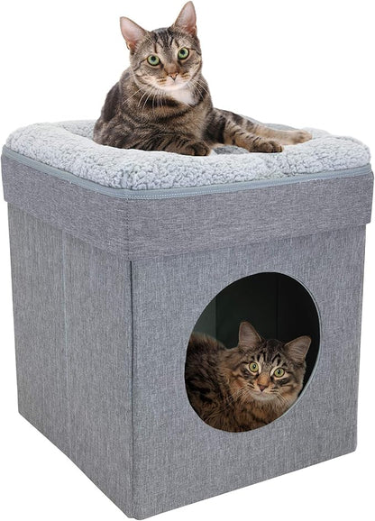Kitty City Indoor Cat Cube Furniture, Gray Cube