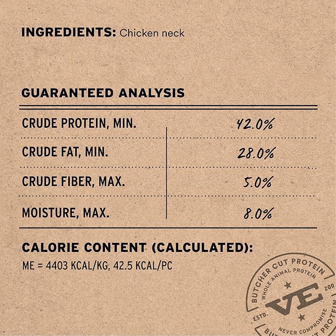 Vital Essentials Single Ingredient Chicken Necks Dog Treats, 9 oz | Freeze-Dried Raw | Premium Quality High Protein Training Treats | Grain Free, Gluten Free, Filler Free