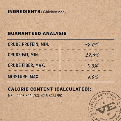 Vital Essentials Single Ingredient Chicken Necks Dog Treats, 9 oz | Freeze-Dried Raw | Premium Quality High Protein Training Treats | Grain Free, Gluten Free, Filler Free