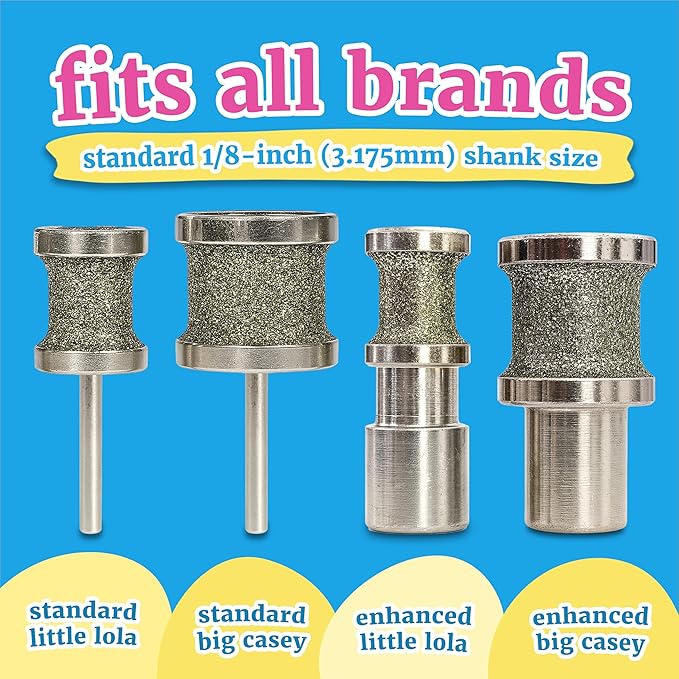 Diamondg Dog Nail Grinder Bits, 2 Pack - Compatible with Dremel, Diamond Bits for Pet Nails, Ideal for Small and Large Dogs (Standard Little Lola & Standard Big Casey)