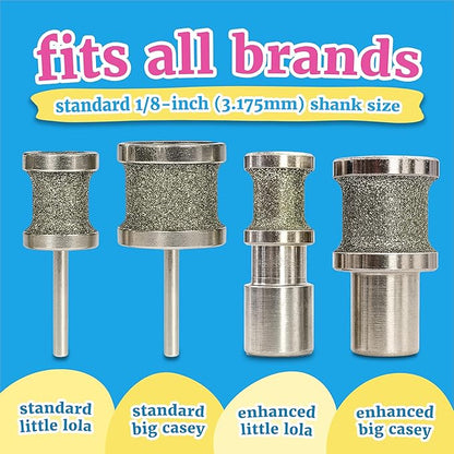 Diamondg Dog Nail Grinder Bits, 2 Pack - Compatible with Dremel, Diamond Bits for Pet Nails, Ideal for Small and Large Dogs (Enhanced Little Lola & Standard Big Casey)