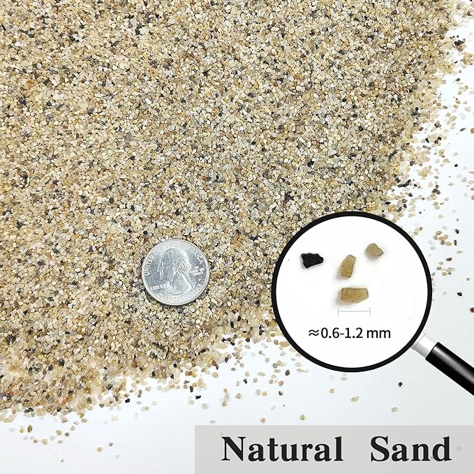 5 lbs Aquarium Sand, 0.6-1.2 mm Aquarium Substrate for Freshwater Fish Tank. Decorative River Rocks Gravel for Fish Tank, Plants Potted, Fire Pits, Candle, Vase and Crafts