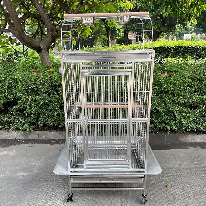 SUS201 Stainless Steel PLAYTOP Style Bird CAGE Parrot CAGE 24"X22"X60"