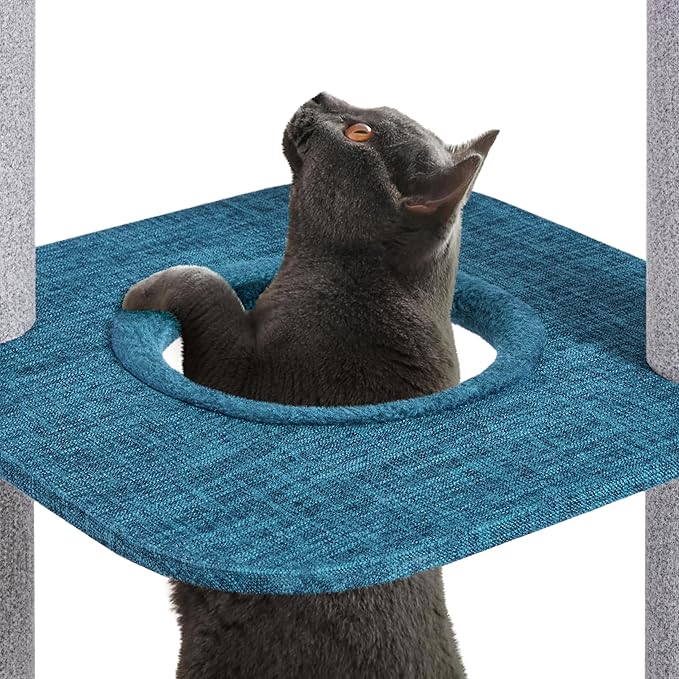 Yaheetech Floor to Ceiling Cat Tree, Cat Climbing Tower with 95-103In Adjustable Height and 6 Scratching Posts, Sturdy Platforms, Multi-Level Window Perches
