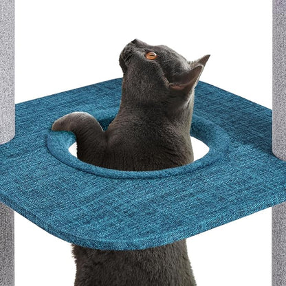 Yaheetech Floor to Ceiling Cat Tree, Cat Climbing Tower with 95-103In Adjustable Height and 6 Scratching Posts, Sturdy Platforms, Multi-Level Window Perches