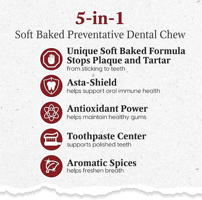 ARK NATURALS Soft Shield Brushless Toothpaste – Small Breeds, 12oz Bag – Soft-Baked Dog Dental Chew with Toothpaste Center – Prevent Plaque & Tartar and Freshen Breath with Dental Chews for Dogs