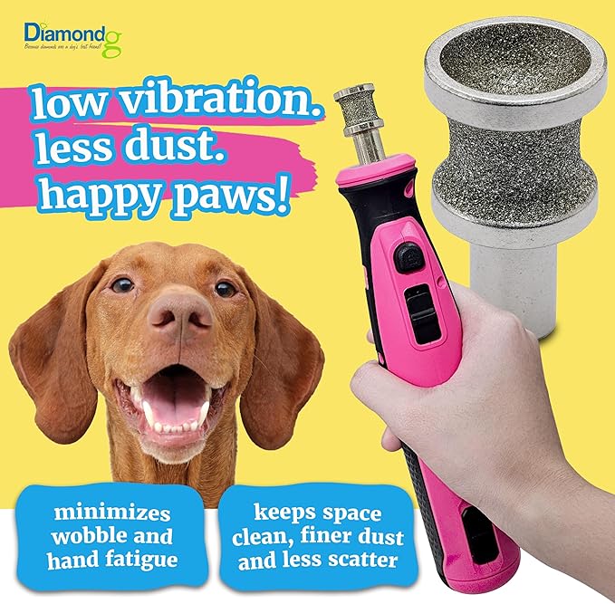 Diamondg Dog Nail Grinder Bit, 1 Pack - Compatible with Dremel, Diamond Bit for Pet Nails with 60 Grit Body & 120 Grit Polishing Bowl - Ideal for Large Dogs Over 30lbs., Enhanced Big Casey
