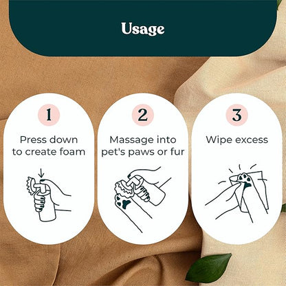 GENTLE CREATURES Magic Foam - Refill - Sulfate-Free, Waterless Shampoo Paw Cleaner for Dogs, Cats, Pets - Dry Shampoo, Foot Cleaner Brush - with Orange, Odor Control Wash - Good for Puppy