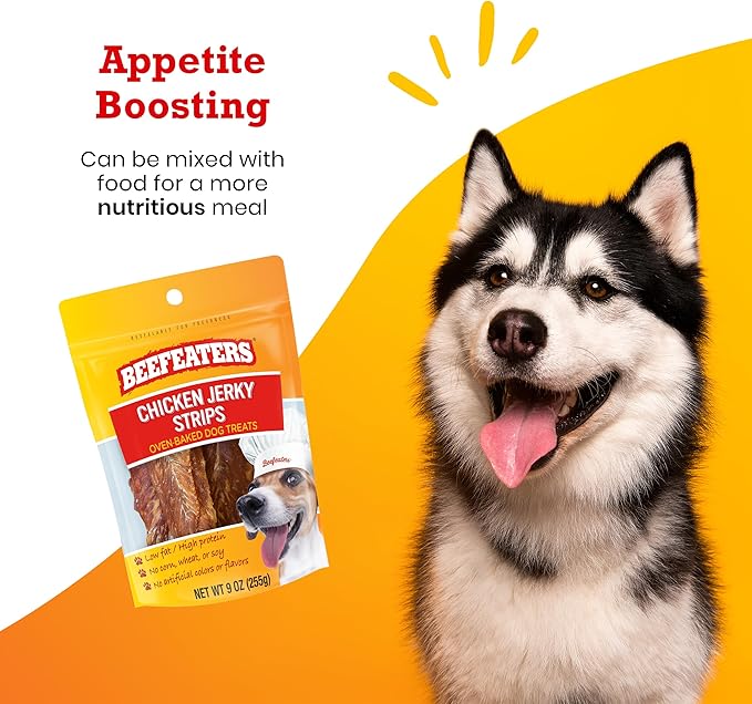 Beefeaters Chicken Jerky Strips for Dogs – Dog Treat. 100% Real Chicken Breast, Grain-Free, No Additives, Perfect for Training & Healthy Growth, Allergy-Friendly