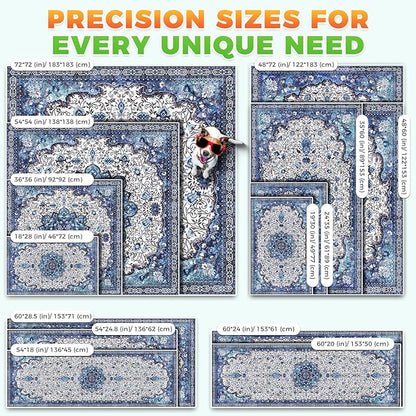 Hompet 2 Pack Super Absorbent Dog Door Mat for Muddy Paws, Washable Pee Pads for Dogs, Reusable Puppy Training Pads, Quick Dry Non-Slip Pet Entryway Rug, Leak-Proof Potty Pad for Indoor Floors 72x72