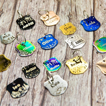 Personalized Dog Tag with 5 Lines of Custom Deep Engraved Durable Stainless Steel Pet ID Name Tag Designer Small Size Badge