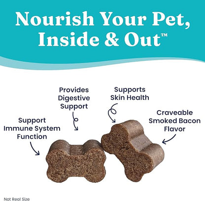 Solid Gold Dog Multivitamin - Soft Dog Vitamins & Supplements Chews - All-in-One Heart, Immune, Brain, Skin, Coat & Gut Health Support w/Vitamin C, B12, Probiotics & Antioxidants - Bacon Flavor 120ct