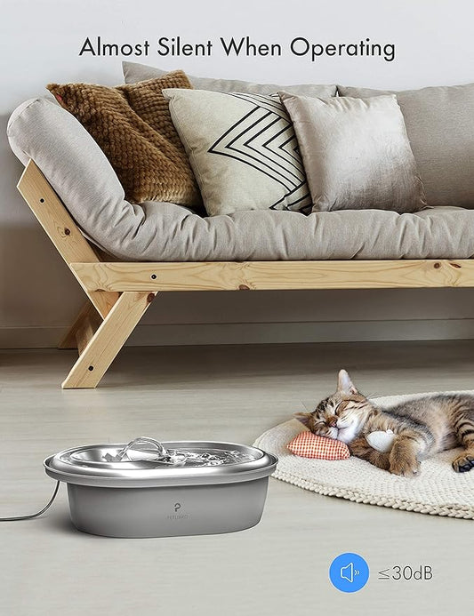 PETLIBRO 4 Pack Replacement Filters for Stainless Steel Cat Water Fountain PLWF003 / PLWF006, Adjustable Water Flow Pet Fountain, Super Quiet Dog Water Dispenser