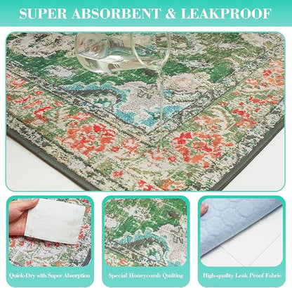 Non-Slip Dog Washable Pee Pad Extra Large 72" x 72", Boho Rusable Pee Pad for Dogs, Pet Training Pad for Playpen Mat, Waterproof Dog Pad Washable for Puppy Playpen, Whelping Pad, Dog Playpen Indoor