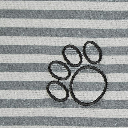 Bone Dry Machine Washable, Ultra Absorbent Pet Mat, 10x18, Gray Stripe
