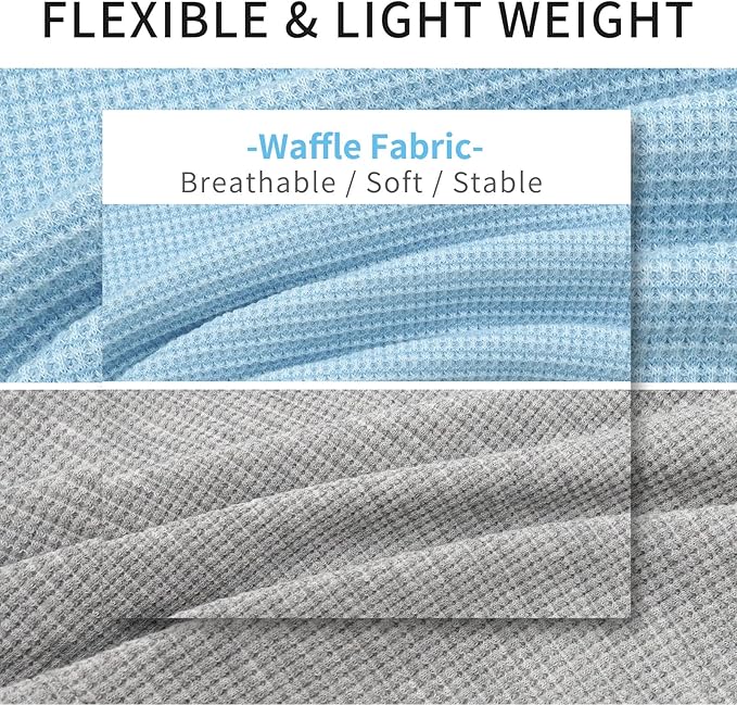 KYEESE 2Pack Waffle Dog Shirts for Large Dogs Stretchy T-Shirts Lightweight Tank Top Sleeveless Striped Shirt Vest Soft Breathable Pet Apparel, XXX-Large, Blue+Grey