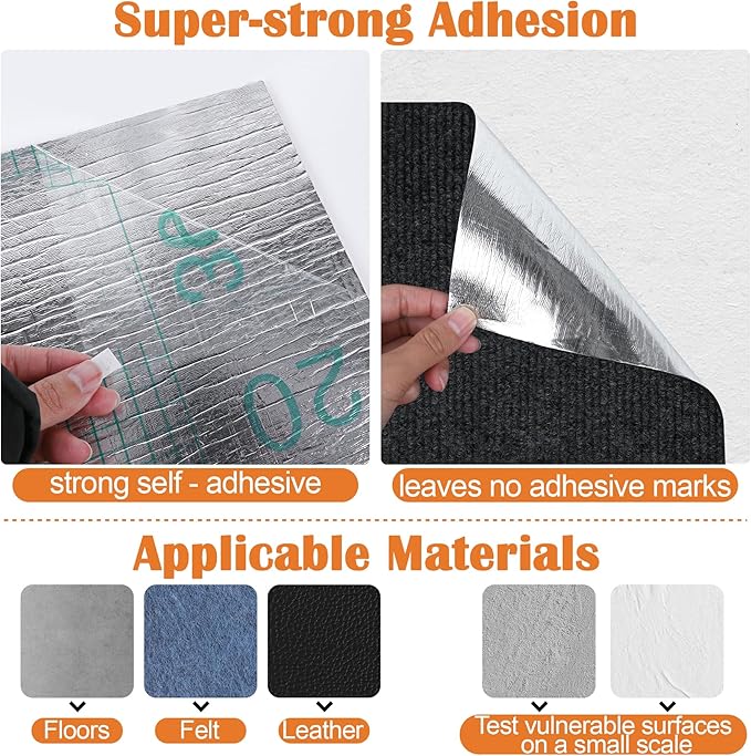 Cat Scratch Furniture Protector - 100" x 13.8" Trimmable Self-Adhesive Cats Claws Scratch Pads, DIY Cat Climbing Couch Protector for Scratch Post Cat Tree Replacement Indoor (Black)