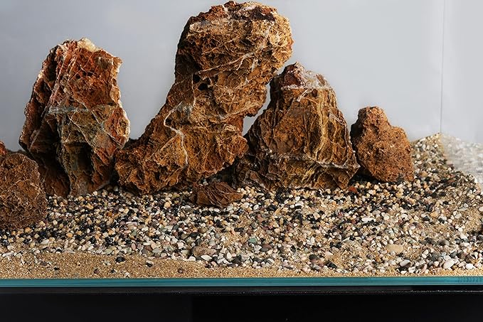 LANDEN Pangea Aquascape Sand for Aquarium 2L (7lbs), Natural Cosmetic Gravel for Plants, Pea Gravel, Pebbles, Fish Tank Decorative Sand, Biotope Aquarium, 1-3mm