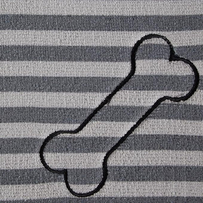 Bone Dry Machine Washable, Ultra Absorbent Pet Mat, 12x18", Gray Stripe